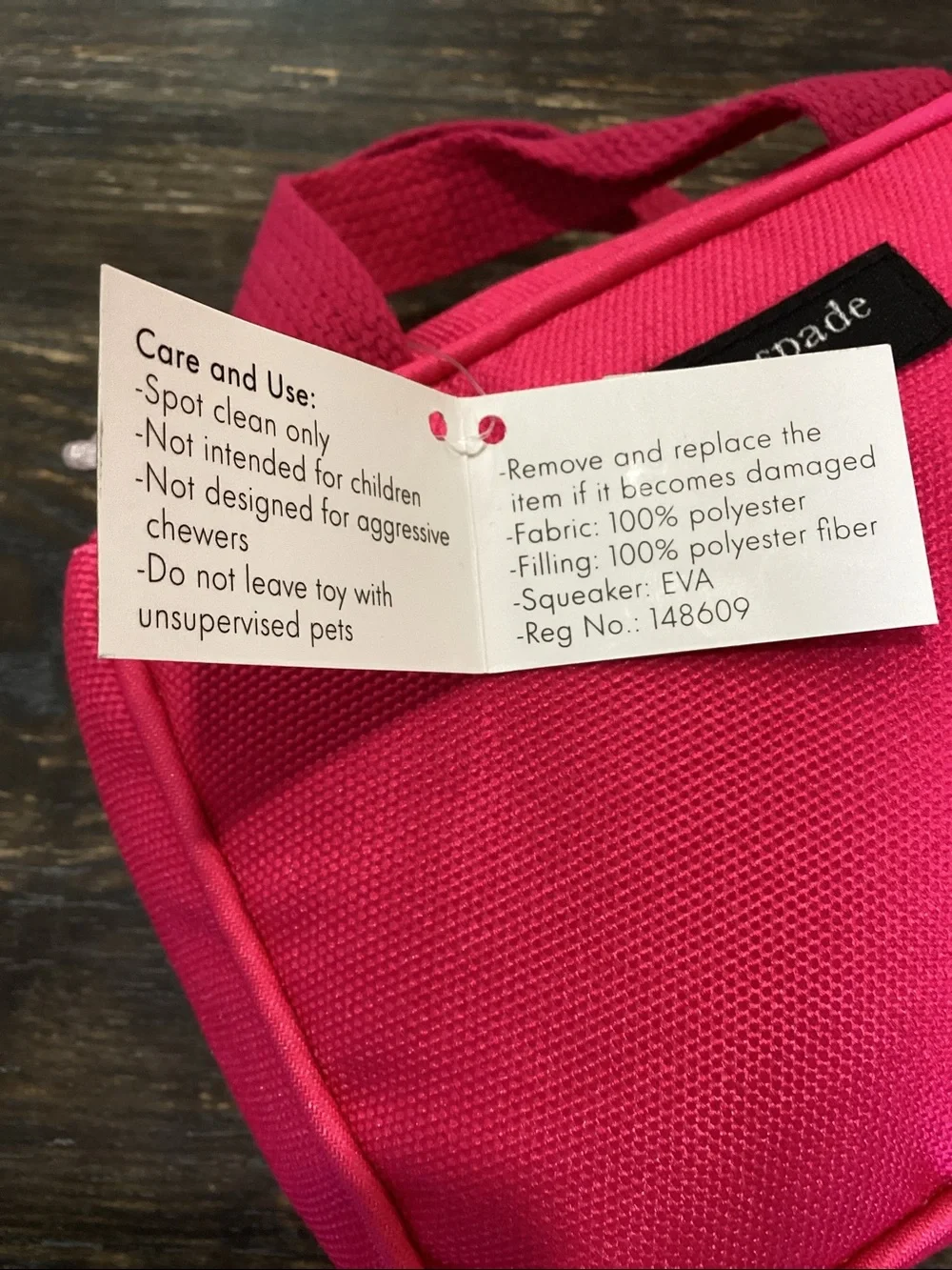 kate spade Hot Pink Mini Tote Pet Toy